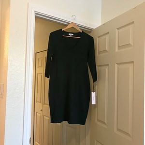 Ladies forest green sweater dress